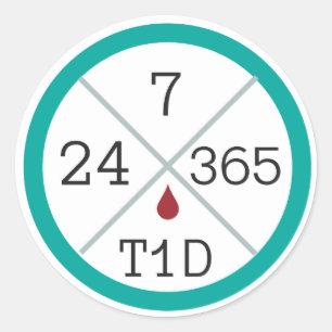 24/7/365 de etiqueta da vida de T1D
