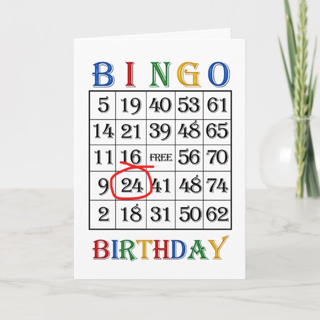 24.o Cartão Bingo de Aniversário (Frente)