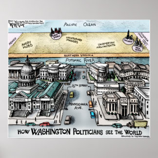 24" x 20", Poster - Vista de Washington D.C.