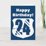 24o Cartão de aniversário<br><div class="desc">O cartão de aniversário legal para meninos gosta do filho ou do neto. Personalize o número da idade.</div>