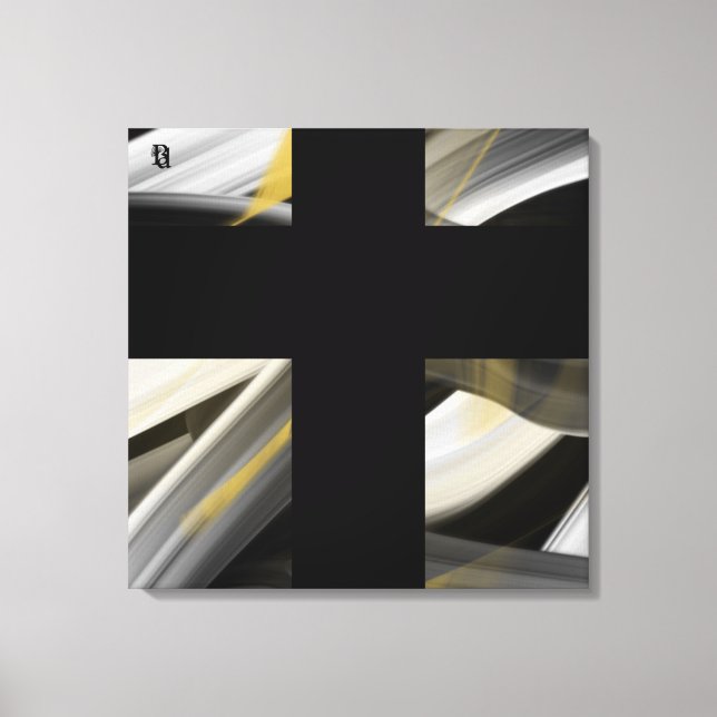 24x24" Arte Abstrata Tendência Canvas Preto Branco (Frente)
