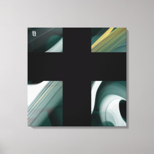 24x24" Arte Abstrato Tendência Canvas Preto Branco