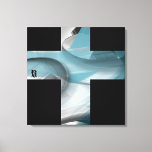 24x24" Tendência Arte Abstrata Canvas Preto Branco