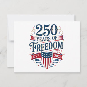 250 Anos de Liberdade 1776 2026 4 de Julho 250º An