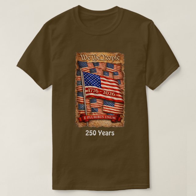 250 Years USA -4 T-Shirt (Frente do Design)