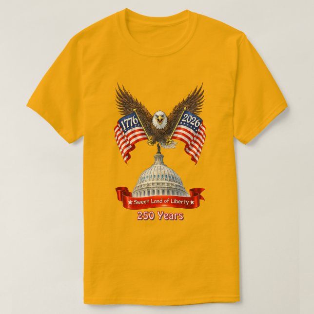 250 Years USA -7 T-Shirt (Frente do Design)