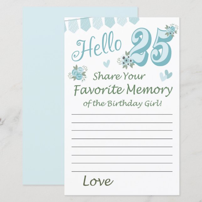 25.º aniversário Memória Favorita da Coroa de Aniv (Frente/Verso)