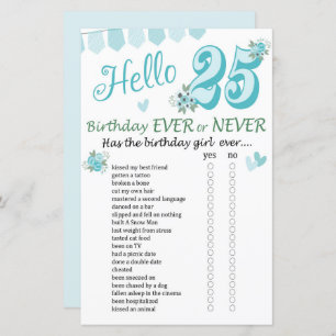 25. º Aniversário Nunca ou Nunca Jogo