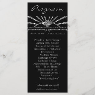 25 4x9 Programa de Casamento Art Deco Roaring 20s