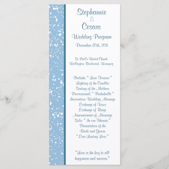 25 4x9 Programa de Casamento Blue Christmas (Frente)