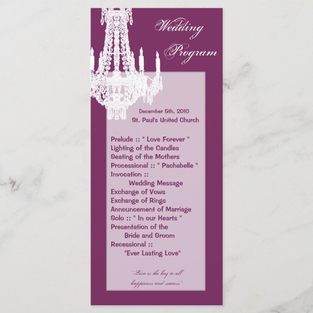 25 4x9 Programa de Casamento Crystal Chandelier Gl (Frente)
