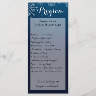 25 4x9 Programa de Casamento Flocos de neve de inv