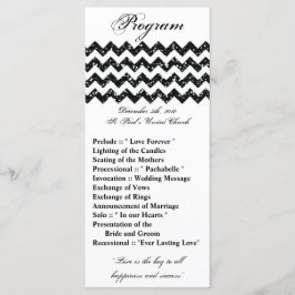 25 4x9 Programa de Casamento Glitter Negro Zig