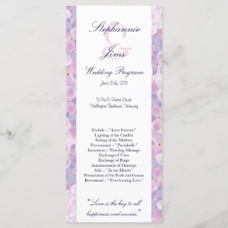 25 4x9 Programa de Casamento Hídrangia Roxa