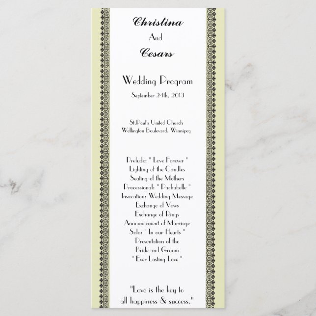 25 4x9 Programa de Casamento Verde Claro/Cinza For (Frente)