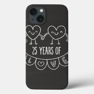 25 Anniversário Gift Chalk Hearts