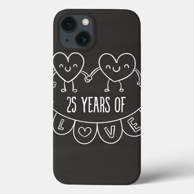 25 Anniversário Gift Chalk Hearts (Verso)
