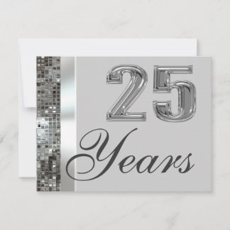 25 Anos Aniversário de Prata Convite Elegante