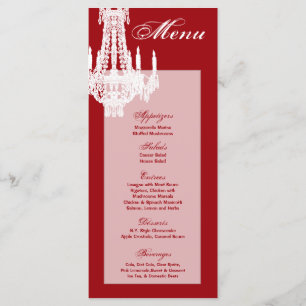 25 Cartões de menu Crystal Chandelier Glitz Glamor