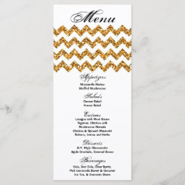 25 Cartões de menu Dourado Glitter Chevron Zig Imp