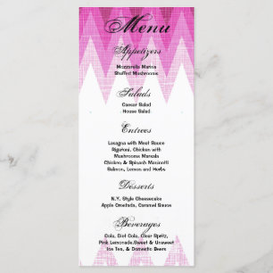 25 cartões Ombre Chevron cor-de-rosa do menu