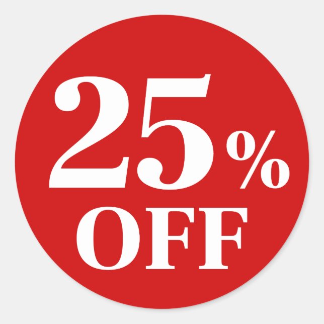 25% DE DESCONTO Adesivo Redondo Clássico de Fundo  (Frente)