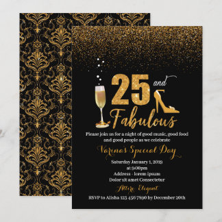 25 e Fabuloso Convite de Aniversário para Mulheres