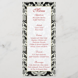 25 Etiquetas nos menus preto/branco do Casamento t