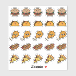25 Folha de Adesivos de Comida Rápida Fofos Kawaii