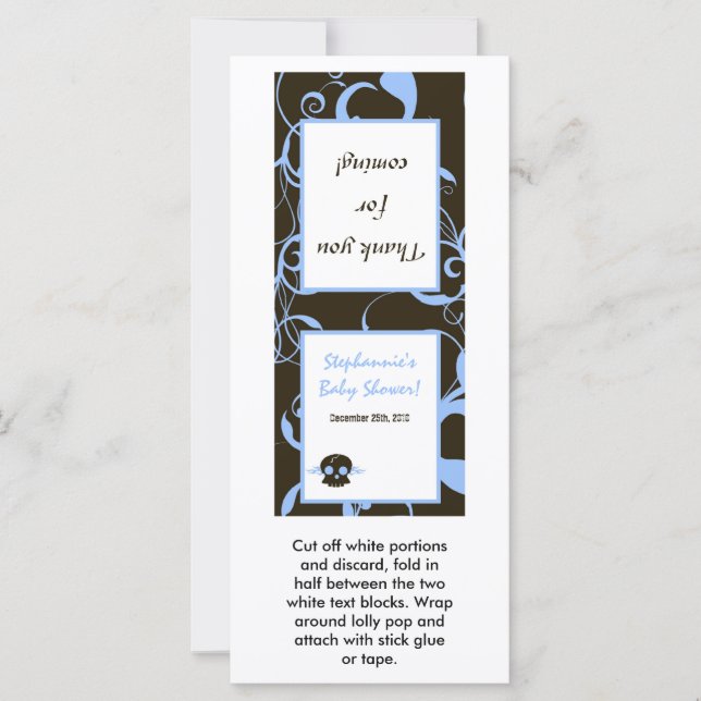 25 Lollipop Topper Boy Blue Punk Rock Skull (Frente)