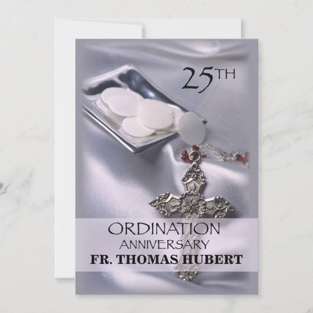 25 Ordination Anniversário Convite Entre Anfitriõe (Frente)