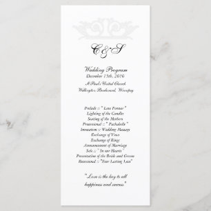 25 Programas de Casamento de Prata/Branco Elegante