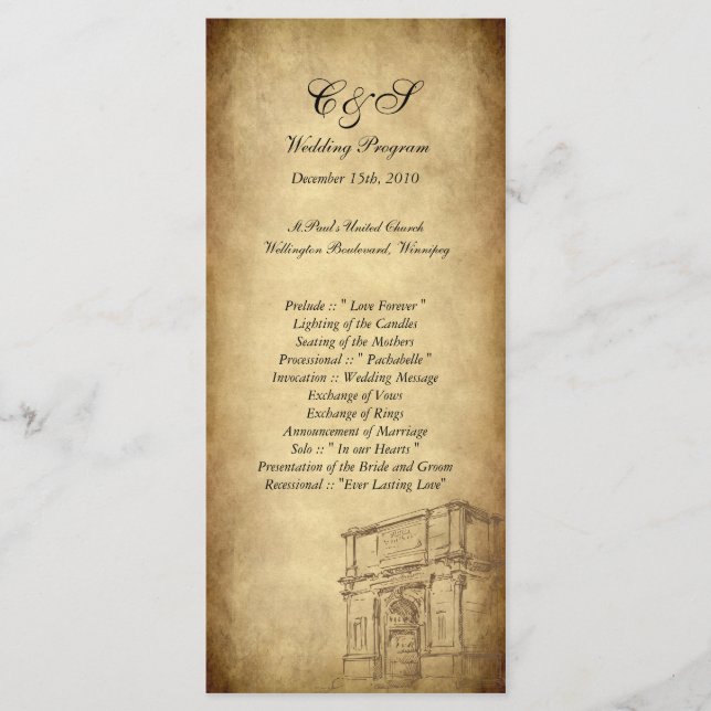 25 Programas de Casamento em Roma (Frente)