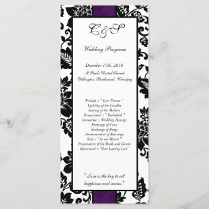 25 Programas de Casamento tema damasco Floral Pret
