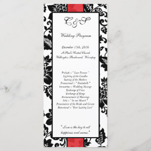 25 Programas de Casamento tema damasco Floral Pret