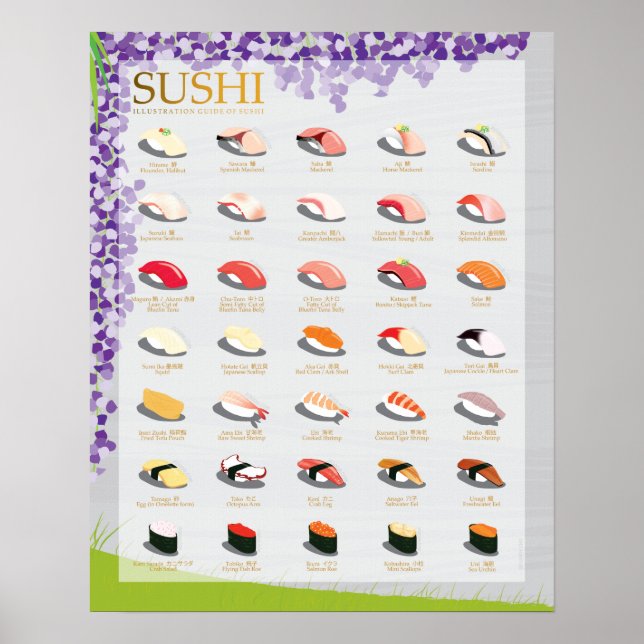 25 SUSHI TRADICIONAL, WISTERIA, Poster de 16"X20" (Frente)