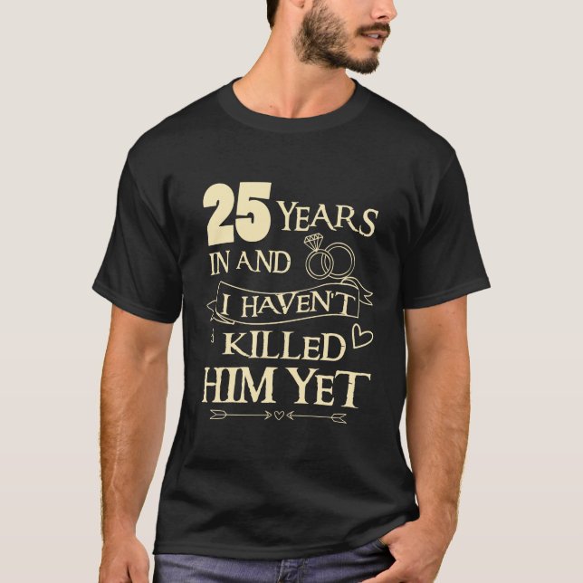 25o Camisa do aniversário de casamento para a (Frente)