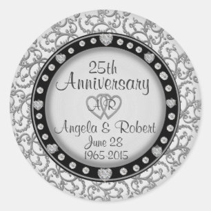 25o Etiquetas do aniversário