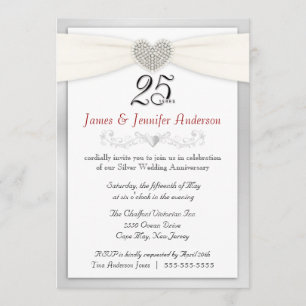 25o Prata do vintage do convite da festa de