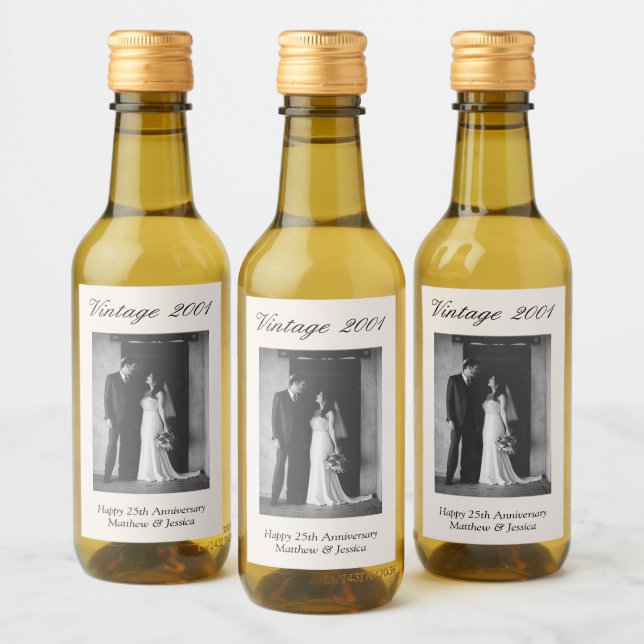 25th Anniversary Party Favor Custom Wedding Photo (Garrafas)