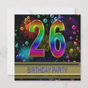 26º Convite de aniversário com bolhas