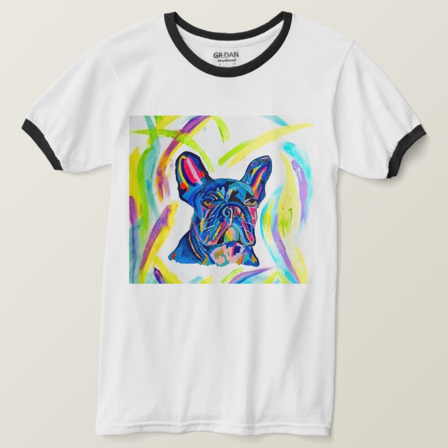 267 - Bulldog French Love T-Shirt (Frente do Design)