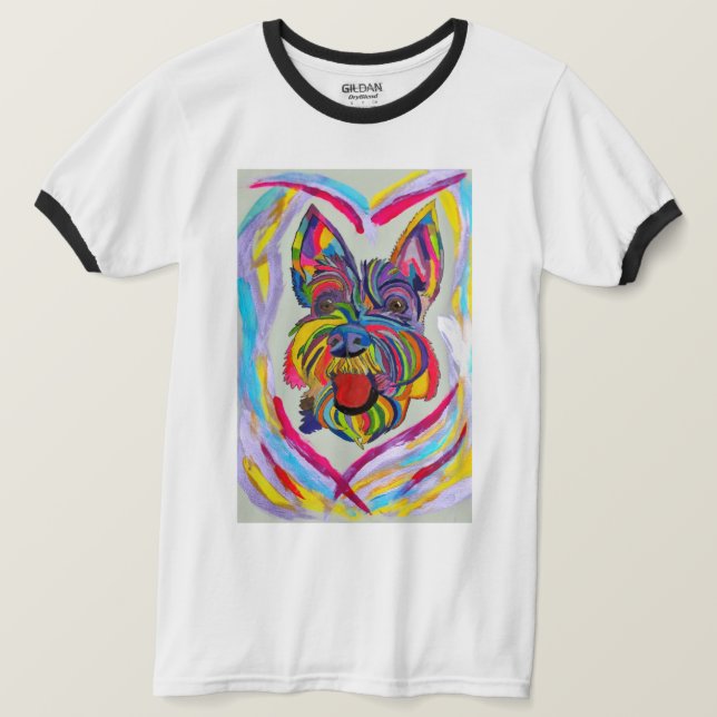 268 - Camiseta de Amor Schnauzer (Frente do Design)