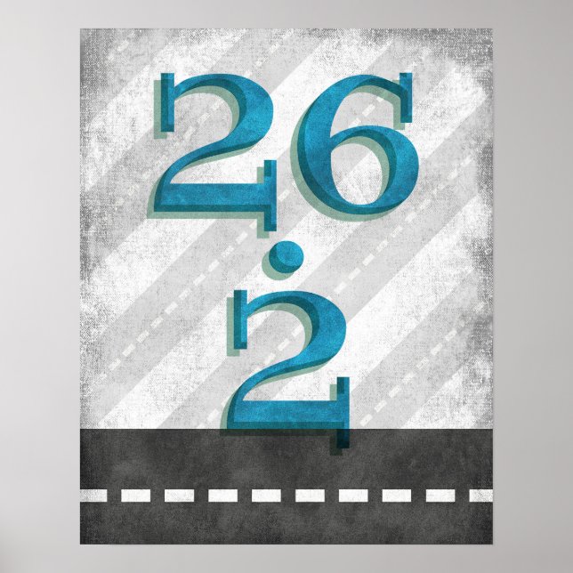 26.2 Maratona Poster Blue Runner Wall Art (Frente)