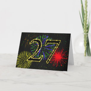 27º Cartão de aniversário com fogos de artifício