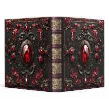 Álbum de Fotos de Couro com Rubi Ornamentado