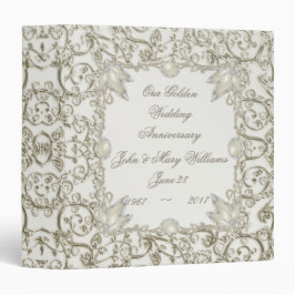 2.54cm Fichário Aniversário de casamento da pérola elegante 30o