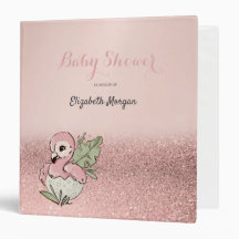 Bebê Flamingo Fofo Brilho Dourado Rosa