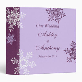 2.54cm Fichário Binder Casamento no inverno de Neve Branco Roxo