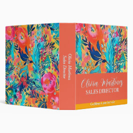 2.54cm Fichário Binder Floral - Binder de Nome Personalizado para